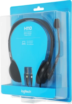 Наушники с микрофоном Logitech H110 серый 1.8м накладные оголовье (981-000271) - купить недорого с доставкой в интернет-магазине