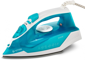 Утюг Vitek 8307-VT-01 2400Вт бирюзовый/белый - купить недорого с доставкой в интернет-магазине