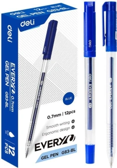 Ручка гелев. Deli EveryU EG83-Bl прозрачный d=0.7мм син. черн. 1стерж. кругл. - купить недорого с доставкой в интернет-магазине