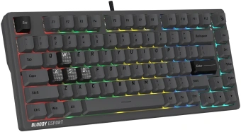 Клавиатура A4Tech Bloody MS76 темно-серый USB Multimedia for gamer LED (MS76) кабель 1.8м - купить недорого с доставкой в интернет-магазине