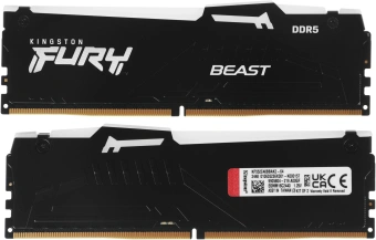 Память DDR5 2x32GB 5200MHz Kingston KF552C40BBAK2-64 Fury Beast RGB RTL Gaming PC5-41600 CL40 DIMM UDIMM 288-pin 1.25В kit single rank с радиатором Ret - купить недорого с доставкой в интернет-магазине