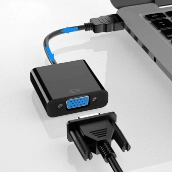 Переходник видео Premier 5-983B HDMI/VGA (f) 0.15м. черный - купить недорого с доставкой в интернет-магазине