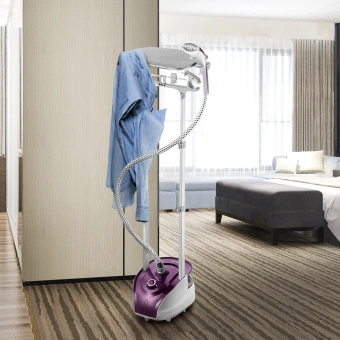 Отпариватель напольный Kitfort КТ-9294 1950Вт сливовый/белый - купить недорого с доставкой в интернет-магазине