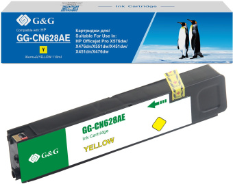 Картридж струйный G&G GG-CN628AE желтый (110мл) для HP Officejet Pro X576dw/X476dn/X551dw/X451dw - купить недорого с доставкой в интернет-магазине