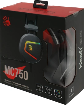 Наушники с микрофоном A4Tech Bloody MC750 серый 2.3м мониторные USB оголовье (MC750 GREY) - купить недорого с доставкой в интернет-магазине