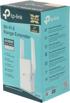 Повторитель беспроводного сигнала TP-Link RE705X AX3000 10/100/1000BASE-TX белый - купить недорого с доставкой в интернет-магазине