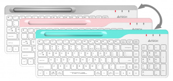 Клавиатура A4Tech Fstyler FBK25 белый/серый USB беспроводная BT/Radio slim Multimedia - купить недорого с доставкой в интернет-магазине