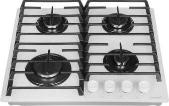 Газовая варочная поверхность Vitek VGH 6420 WG стекло белое - купить недорого с доставкой в интернет-магазине