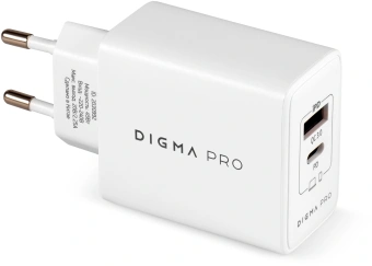 Сетевое зар./устр. Digma Pro DPW4A 45W 3A (PD+QC) USB-C/USB-A универсальное белый (DPW4A5GX11WH) - купить недорого с доставкой в интернет-магазине