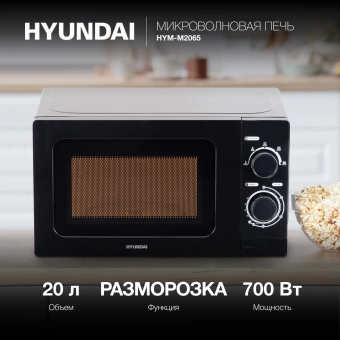 Микроволновая Печь Hyundai HYM-M2065 20л. 700Вт черный - купить недорого с доставкой в интернет-магазине