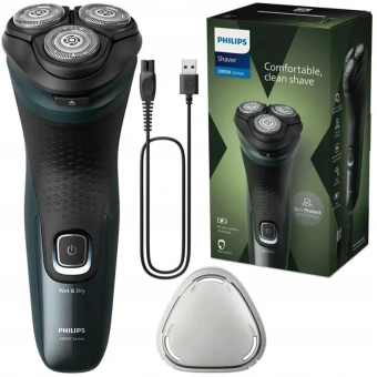 Бритва роторная Philips X3052/00 реж.эл.:3 питан.:аккум. зеленый - купить недорого с доставкой в интернет-магазине