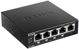 Коммутатор D-Link DES-1005P/B1A 5x100Мбит/с 4PoE 60W неуправляемый - цена, купить или заказать с доставкой в интернет-магазине Коммутатор D-Link DES-1005P/B1A 5x100Мбит/с 4PoE 60W неуправляемый - купить недорого с доставкой в интернет-магазине