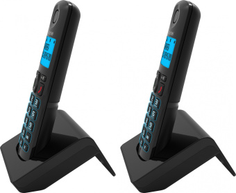 Р/Телефон Dect Alcatel S250 Duo ru black черный (труб. в компл.:2шт) АОН - купить недорого с доставкой в интернет-магазине