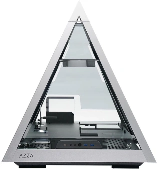 Корпус Azza Pyramid L черный/серебристый без БП ATX 6x120mm 2xUSB3.0 audio bott PSU - купить недорого с доставкой в интернет-магазине