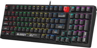 Клавиатура A4Tech S98 механическая черный USB for gamer LED (S98 BLACK) кабель 1.8м - купить недорого с доставкой в интернет-магазине