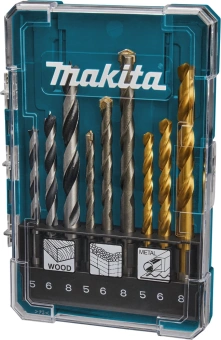 Набор сверл Makita D-71962 по дер/мет/бет (9пред.) для шуруповертов/дрелей - купить недорого с доставкой в интернет-магазине