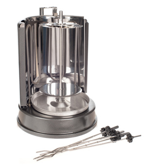 Шашлычница электрическая Kitfort КТ-1404 1400Вт серебристый - купить недорого с доставкой в интернет-магазине