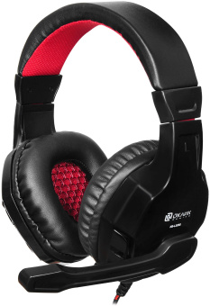 Наушники с микрофоном Оклик HS-L320G Phoenix черный/красный 1.9м мониторные оголовье (359482) - купить недорого с доставкой в интернет-магазине