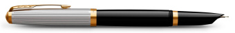 Ручка перьев. Parker 51 Premium (CW2169030) Black St.Steel/GT F сталь нержавеющая подар.кор. - купить недорого с доставкой в интернет-магазине