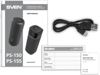 Колонка порт. Sven PS-155 черный 10W 1.0 BT 1800mAh (SV-022334) - купить недорого с доставкой в интернет-магазине