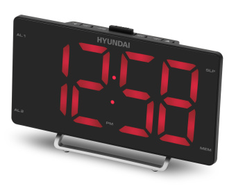 Радиобудильник Hyundai H-RCL246 черный LCD подсв:красная часы:цифровые FM - купить недорого с доставкой в интернет-магазине