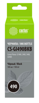 Чернила Cactus CS-GI490BKB GI-490 черный пигментный 100мл для Canon Pixma G1400/G2400/G3400 - купить недорого с доставкой в интернет-магазине