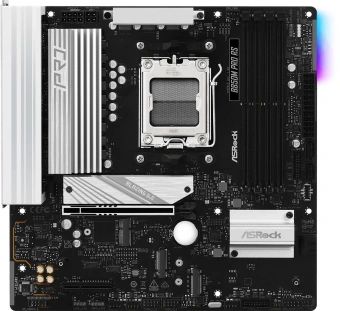 Материнская плата Asrock B850M PRO RS Socket AM5 AMD B850 4xDDR5 mATX AC`97 8ch(7.1) 2.5Gg RAID+HDMI+DP - купить недорого с доставкой в интернет-магазине