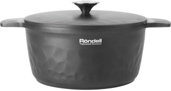 Кастрюля Rondell ArtDeco RDA-1254 4.8л. d=24см (с крышкой) черный - цена, купить или заказать с доставкой в интернет-магазине Кастрюля Rondell ArtDeco RDA-1254 4.8л. d=24см (с крышкой) черный - купить недорого с доставкой в интернет-магазине