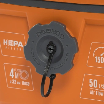 Строительный пылесос Daewoo DAVC 2516S 1600Вт (уборка: сухая/сбор воды/выдув) оранжевый - купить недорого с доставкой в интернет-магазине