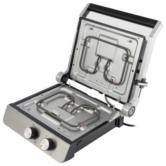 Электрогриль Hyundai HYG-5047 2200Вт серебристый/черный - купить недорого с доставкой в интернет-магазине