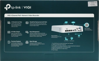 Видеорегистратор TP-Link NVR VIGI NVR1104H-4P - купить недорого с доставкой в интернет-магазине