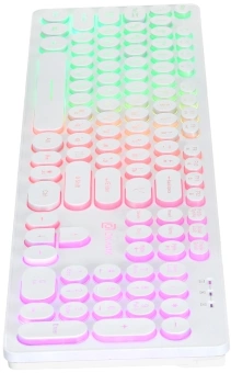 Клавиатура Оклик 420MRL белый USB slim Multimedia LED (1091227) кабель 1.5м - купить недорого с доставкой в интернет-магазине