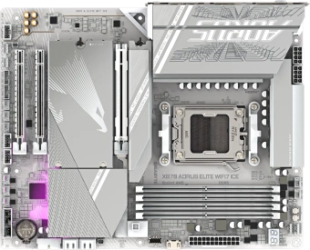Материнская плата Gigabyte X870 A ELITE WF7 ICE SocketAM5 AMD X870 4xDDR5 ATX AC`97 8ch(7.1) 2.5Gg RAID+HDMI - купить недорого с доставкой в интернет-магазине