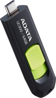 Флеш Диск A-Data 64GB Type-C UC300 ACHO-UC300-64G-RBK/GN USB3.2 черный/зеленый - купить недорого с доставкой в интернет-магазине