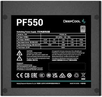 Блок питания Deepcool ATX 550W PF550 V2 80 PLUS WHITE (20+4pin) APFC 120mm fan 6xSATA RTL - купить недорого с доставкой в интернет-магазине