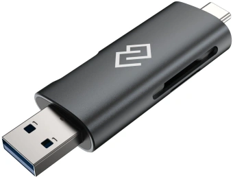Устройство чтения карт памяти USB 2.0/Type C Digma CR-CU2520-G серый - купить недорого с доставкой в интернет-магазине