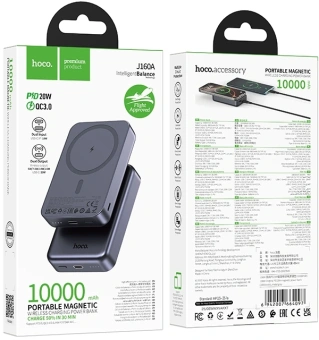 Мобильный аккумулятор Hoco J160A 10000mAh 20W 3A серый (64097) - купить недорого с доставкой в интернет-магазине