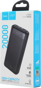Мобильный аккумулятор Hoco J153A Stability 20000mAh QC3.0/PD 2A 2xUSB-A/USB-C черный (56085) - купить недорого с доставкой в интернет-магазине