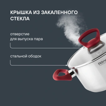 Кастрюля Rondell Heidi RDS-1113 2.8л. d=20см (с крышкой) стальной - купить недорого с доставкой в интернет-магазине