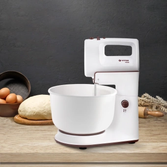 Миксер стационарный Vitek VT-1416 W 700Вт белый/коричневый - купить недорого с доставкой в интернет-магазине