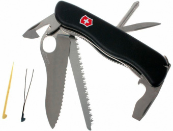 Нож перочинный Victorinox Trailmaster One Hand Wavy Edge (0.8463.MW3) 111мм 12функц. черный карт.коробка - купить недорого с доставкой в интернет-магазине
