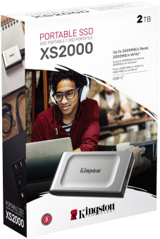 Накопитель SSD Kingston USB 3.2 2Tb SXS2000/2000G XS2000 1.8" серый - купить недорого с доставкой в интернет-магазине