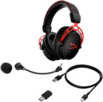 Наушники с микрофоном HyperX Cloud Alpha Wireless (CA002) черный/красный 1.8м мониторные Radio оголовье (4P5D4AA) - купить недорого с доставкой в интернет-магазине