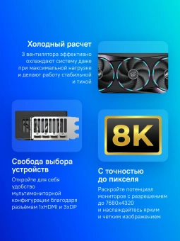 Видеокарта Gigabyte PCI-E 5.0 GV-N5080AORUS M-16GD 1.0 NVIDIA GeForce RTX 5080 16Gb 256bit GDDR7 2805/30000 HDMIx1 DPx3 HDCP Ret - купить недорого с доставкой в интернет-магазине