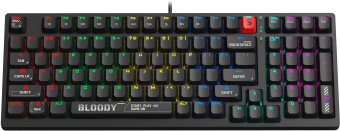 Клавиатура A4Tech S98 механическая черный USB for gamer LED (S98 BLACK) кабель 1.8м - купить недорого с доставкой в интернет-магазине
