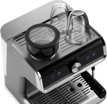 Кофеварка рожковая Kitfort КТ-789 1550Вт серебристый - купить недорого с доставкой в интернет-магазине