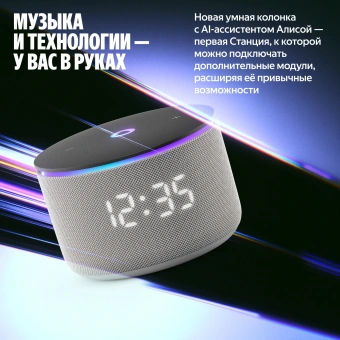Умная колонка Yandex Станция Мини 3 Про Алиса серый 18W 2.0 BT/Wi-Fi (YNDX-00059GRY) - купить недорого с доставкой в интернет-магазине