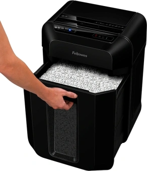 Шредер Fellowes AutoMax 90М черный с автоподачей (секр.P-4) фрагменты 90лист. 17лтр. скрепки скобы пл.карты - купить недорого с доставкой в интернет-магазине