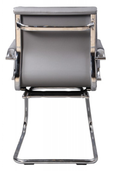 Кресло Бюрократ CH-993-Low-V серый эко.кожа низк.спин. полозья металл хром - купить недорого с доставкой в интернет-магазине