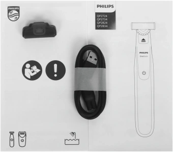 Бритва сетчатая Philips OneBlade QP2724/20 реж.эл.:1 питан.:аккум. черный/зеленый - купить недорого с доставкой в интернет-магазине